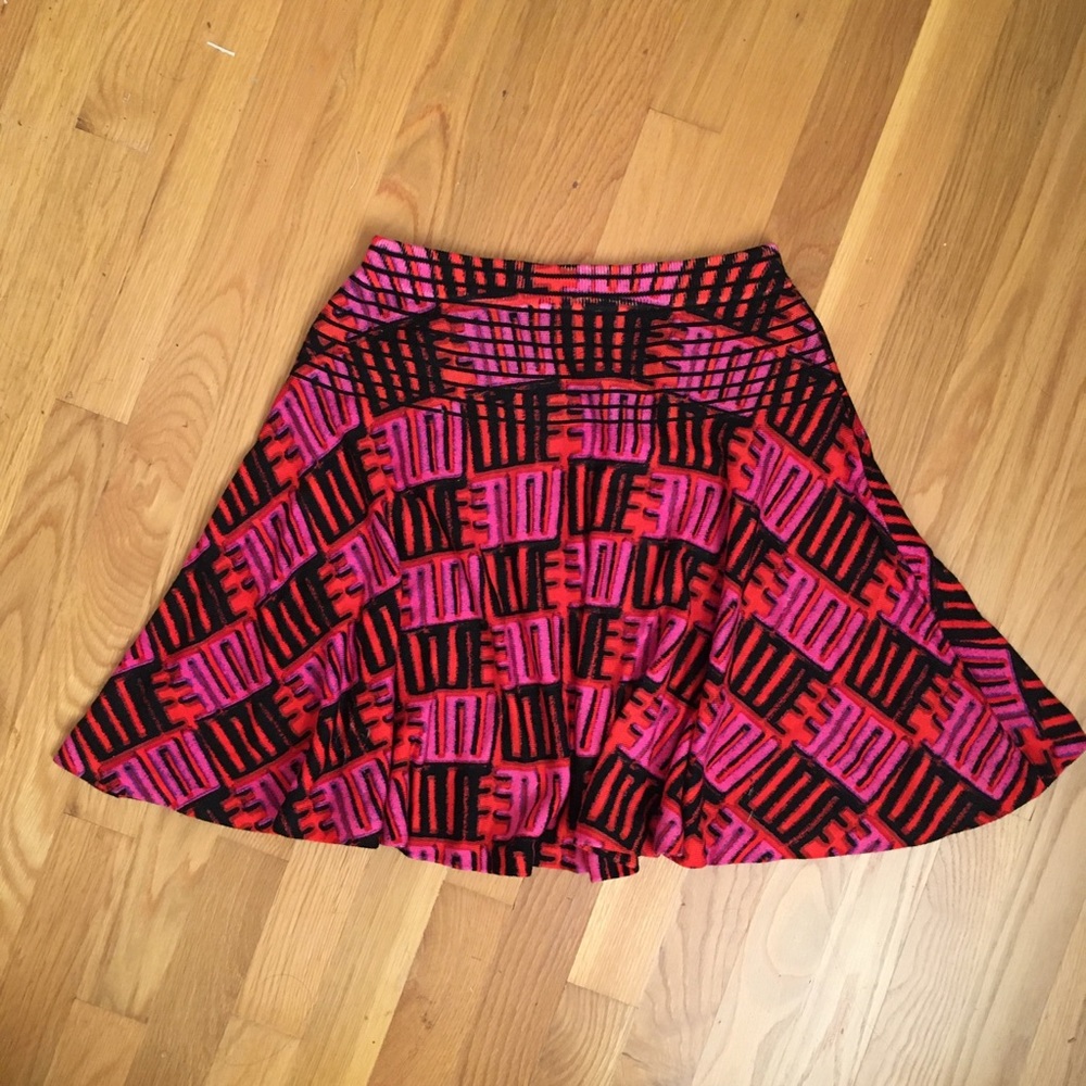 Kenzo love wool patterned skirt